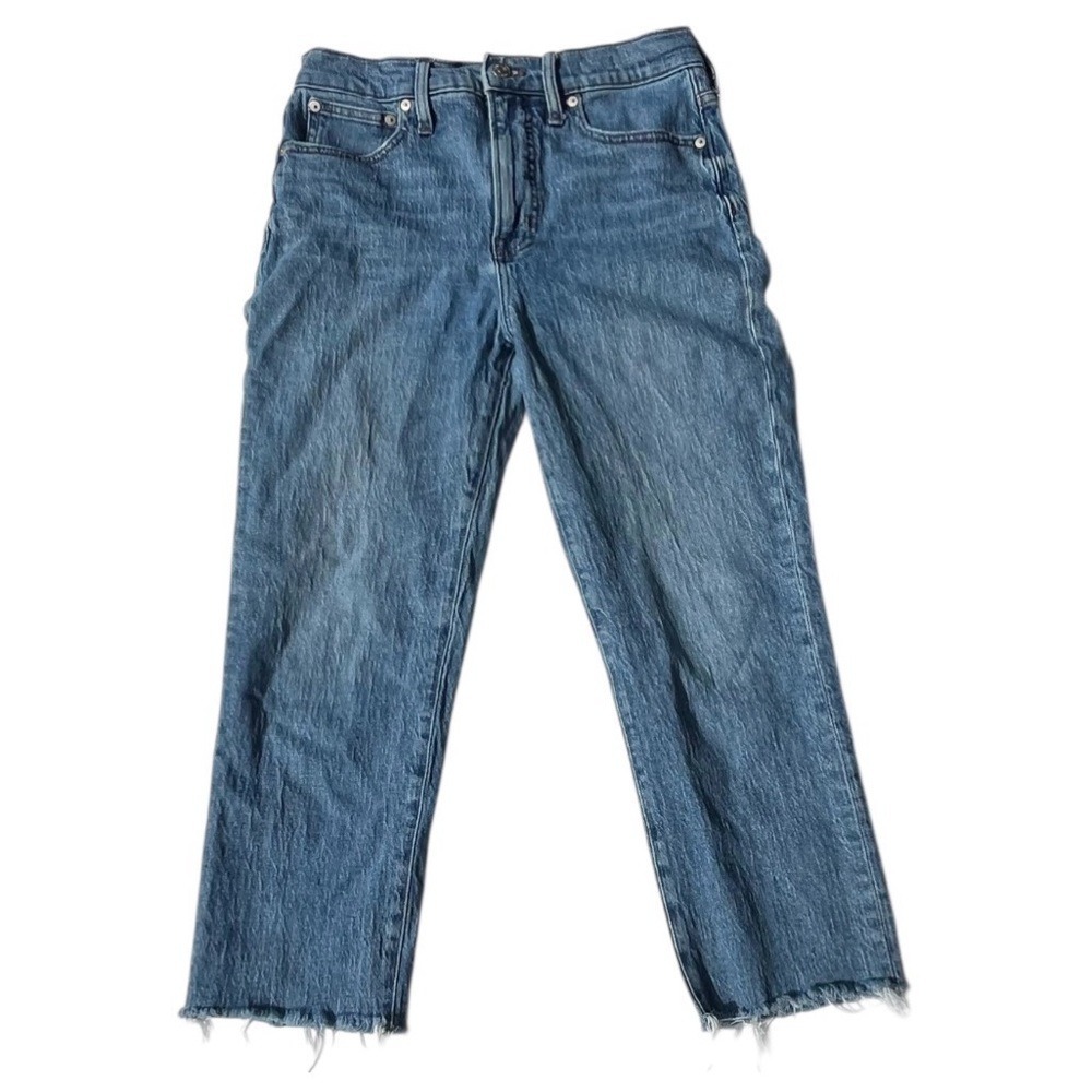 Madewell The Perfect Vintage Jean Size 27 Raw Hem Straight Leg High Rise